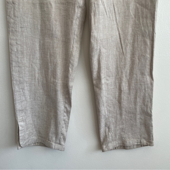 Theory linen pants Thorina Tierra Wash Cropped elastic waist stretchy minimalist - Picture 7 of 16